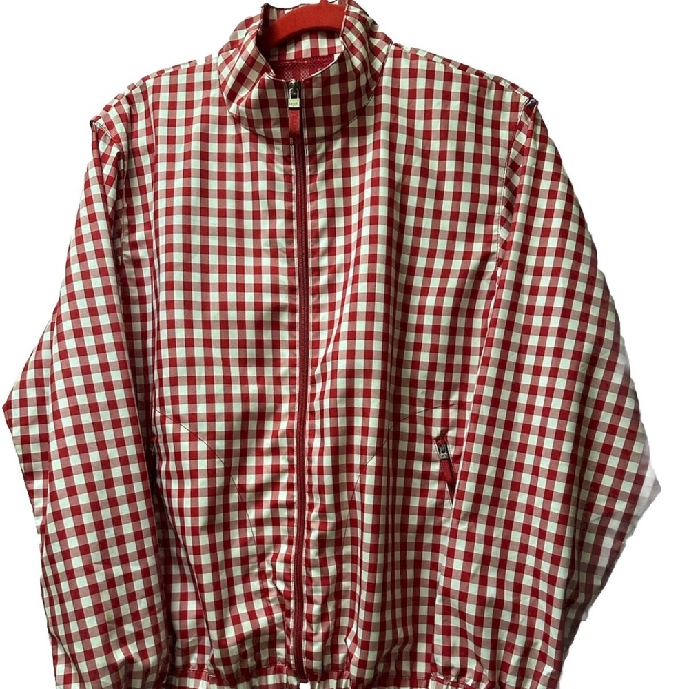 Liz Claiborne Red and White Checkered Jacket